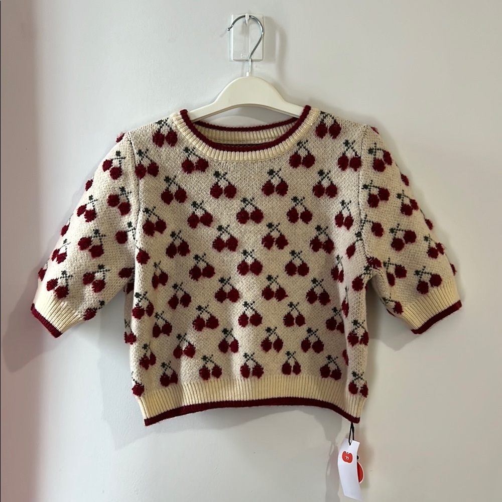 Cherry Pattern Knit Sweater - Picture 1 of 4